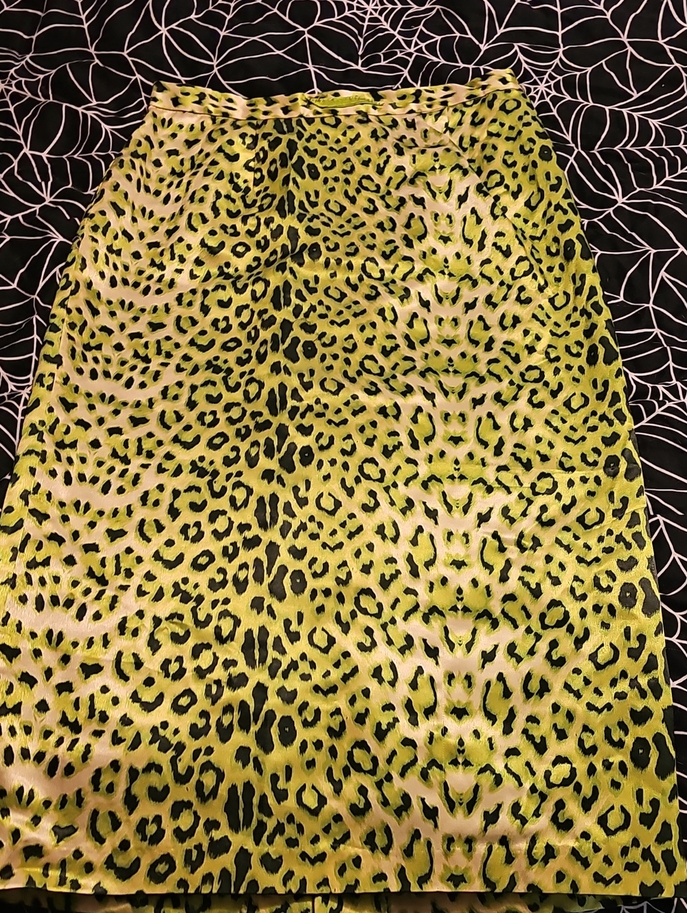 SOGIC Lime Green Leopard Pencil Skirt, 16
